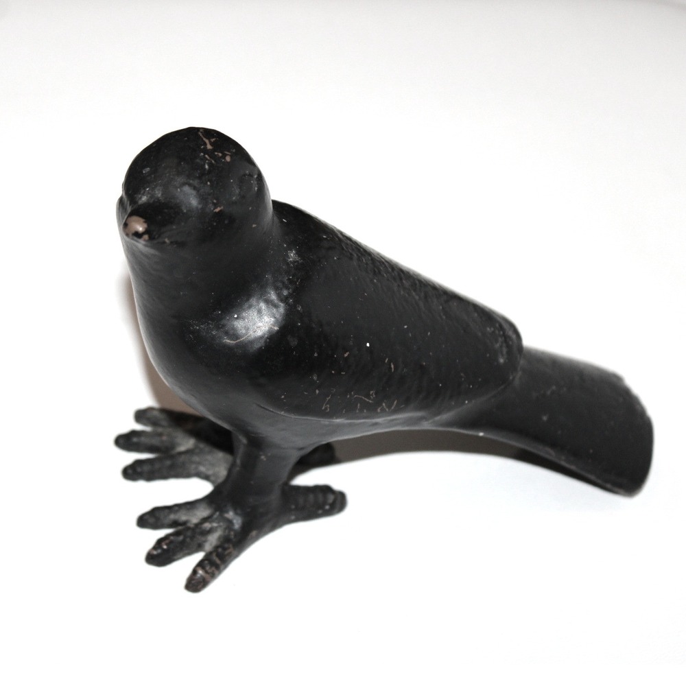 cast iron black bird doorstop crow raven decor